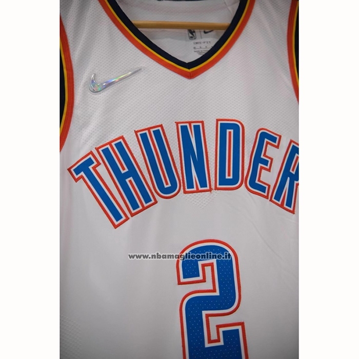 Maglia Oklahoma City Thunder Shai Gilgeous-Alexander #2 Association Autentico Bianco